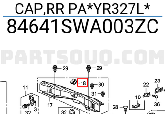 Honda 84641SWA003ZC CAP,RR PA*YR327L*