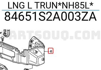 Honda 84651S2A003ZA LNG L TRUN*NH85L*