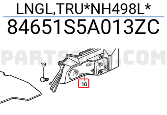 Honda 84651S5A013ZC LNGL,TRU*NH498L*