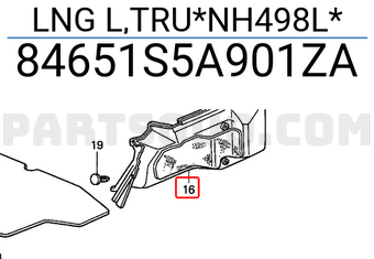 Honda 84651S5A901ZA LNG L,TRU*NH498L*