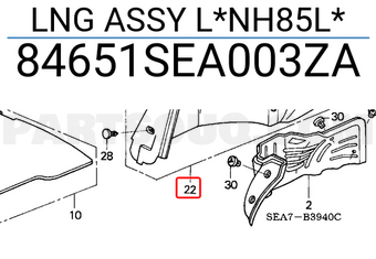 Honda 84651SEA003ZA LNG ASSY L*NH85L*