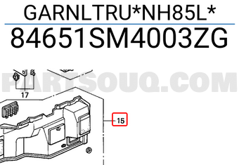 Honda 84651SM4003ZG GARNLTRU*NH85L*