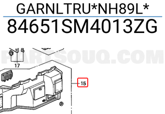 Honda 84651SM4013ZG GARNLTRU*NH89L*
