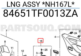 Honda 84651TF0013ZA LNG ASSY *NH167L*