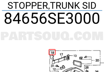 Honda 84656SE3000 STOPPER,TRUNK SID