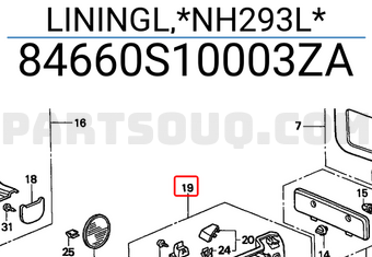 Honda 84660S10003ZA LININGL,*NH293L*
