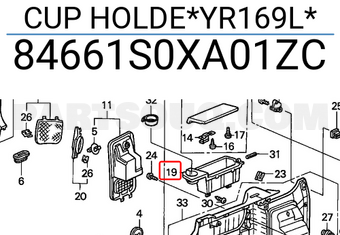 Honda 84661S0XA01ZC CUP HOLDE*YR169L*