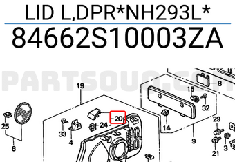 Honda 84662S10003ZA LID L,DPR*NH293L*