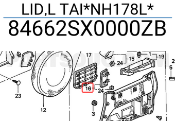 Honda 84662SX0000ZB LID,L TAI*NH178L*