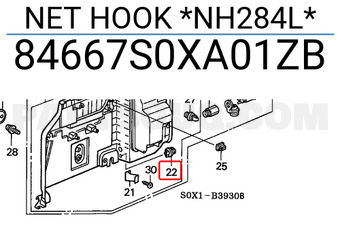 Honda 84667S0XA01ZB NET HOOK *NH284L*