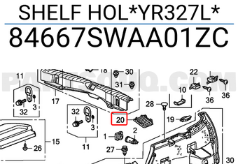 Honda 84667SWAA01ZC SHELF HOL*YR327L*