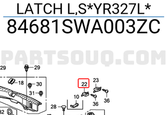 Honda 84681SWA003ZC LATCH L,S*YR327L*