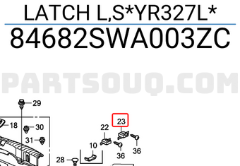 Honda 84682SWA003ZC LATCH L,S*YR327L*