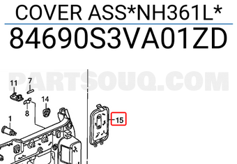 Honda 84690S3VA01ZD COVER ASS*NH361L*