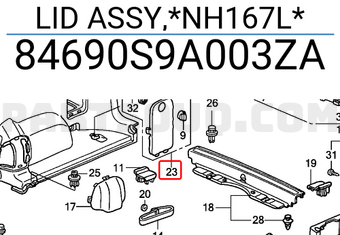 Honda 84690S9A003ZA LID ASSY,*NH167L*
