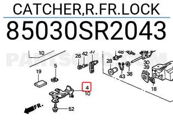 Honda 85030SR2043 CATCHER,R.FR.LOCK
