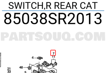 Honda 85038SR2013 SWITCH,R REAR CAT