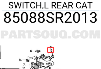 Honda 85088SR2013 SWITCH,L REAR CAT