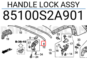 Honda 85100S2A901 HANDLE LOCK ASSY