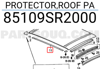 Honda 85109SR2000 PROTECTOR,ROOF PA