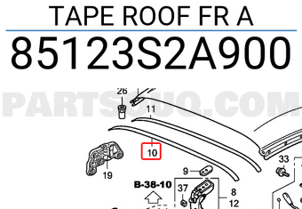 Honda 85123S2A900 TAPE ROOF FR A