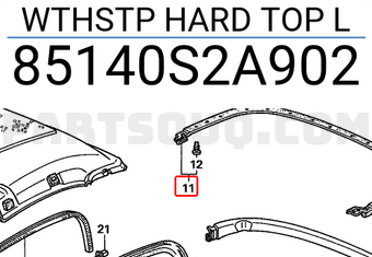Honda 85140S2A902 WTHSTP HARD TOP L