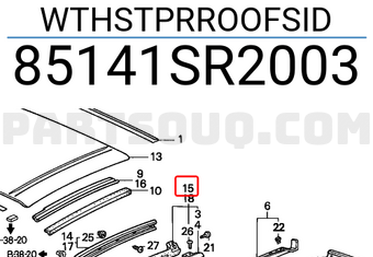 Honda 85141SR2003 WTHSTPRROOFSID