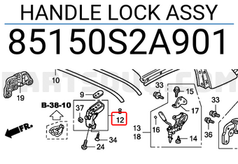Honda 85150S2A901 HANDLE LOCK ASSY