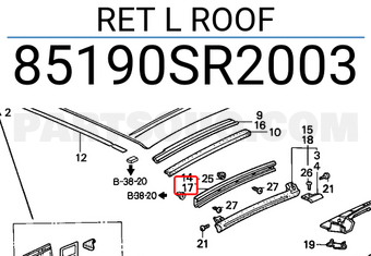 Honda 85190SR2003 RET L ROOF