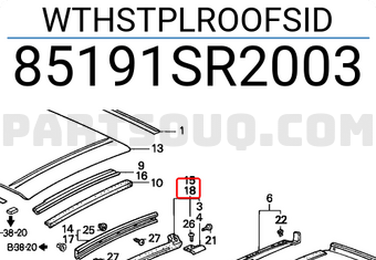 Honda 85191SR2003 WTHSTPLROOFSID