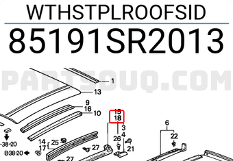 Honda 85191SR2013 WTHSTPLROOFSID
