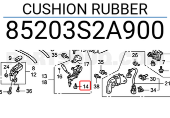 Honda 85203S2A900 CUSHION RUBBER
