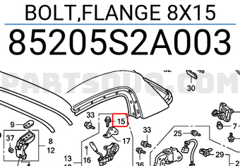 Honda 85205S2A003 BOLT,FLANGE 8X15