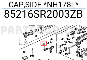 Honda 85216SR2003ZB CAP,SIDE *NH178L*