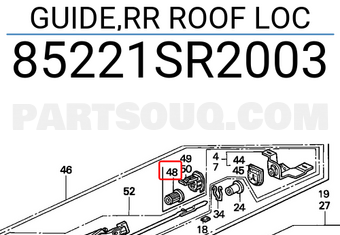 Honda 85221SR2003 GUIDE,RR ROOF LOC