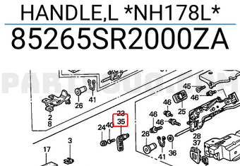 Honda 85265SR2000ZA HANDLE,L *NH178L*