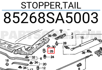 Honda 85268SA5003 STOPPER,TAIL