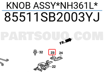 Honda 85511SB2003YJ KNOB ASSY*NH361L*