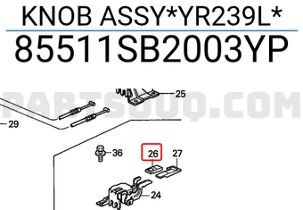 Honda 85511SB2003YP KNOB ASSY*YR239L*