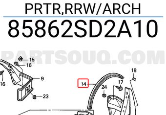 Honda 85862SD2A10 PRTR,RRW/ARCH