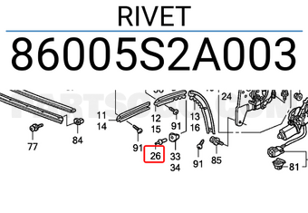 Honda 86005S2A003 RIVET