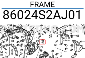 Honda 86024S2AJ01 FRAME