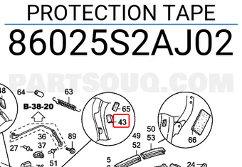 Honda 86025S2AJ02 PROTECTION TAPE