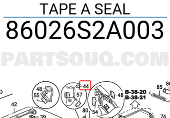 Honda 86026S2A003 TAPE A SEAL