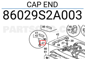 Honda 86029S2A003 CAP END