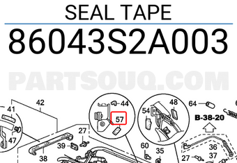 Honda 86043S2A003 SEAL TAPE