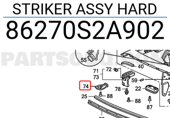 Honda 86270S2A902 STRIKER ASSY HARD