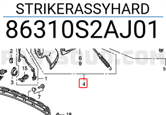 Honda 86310S2AJ01 STRIKERASSYHARD