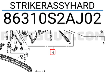 Honda 86310S2AJ02 STRIKERASSYHARD