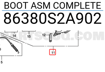 Honda 86380S2A902 BOOT ASM COMPLETE